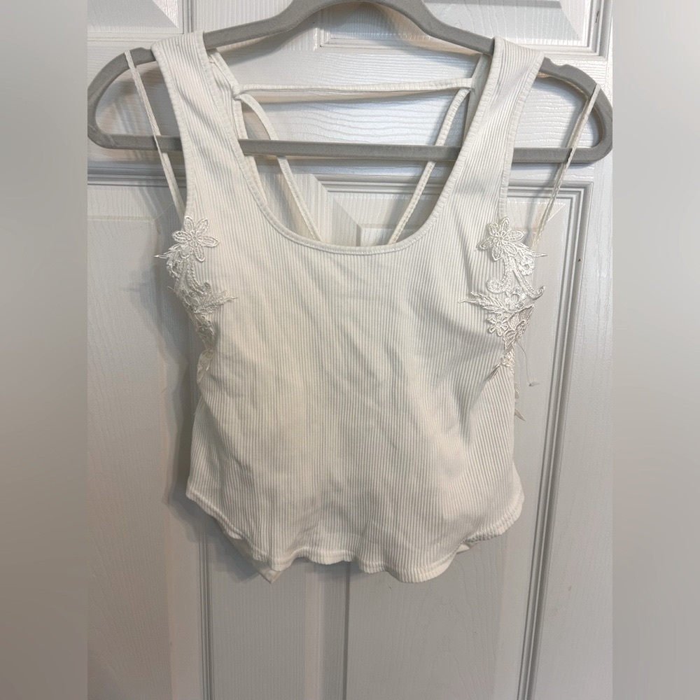 New Free People, Just a Girl Tank, Medium in White - Picture 3 of 7